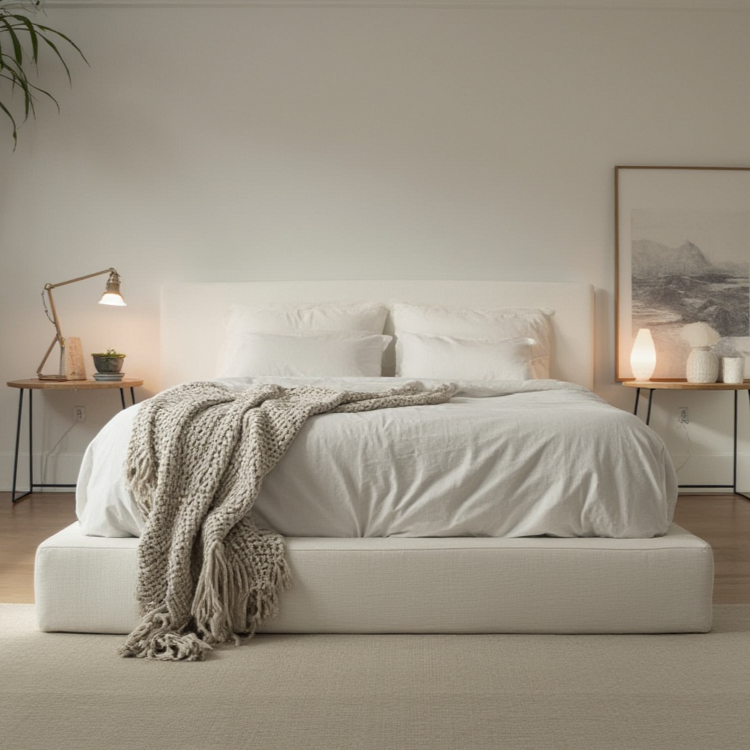 Flow+ Linen BedFrame & Headboard Set